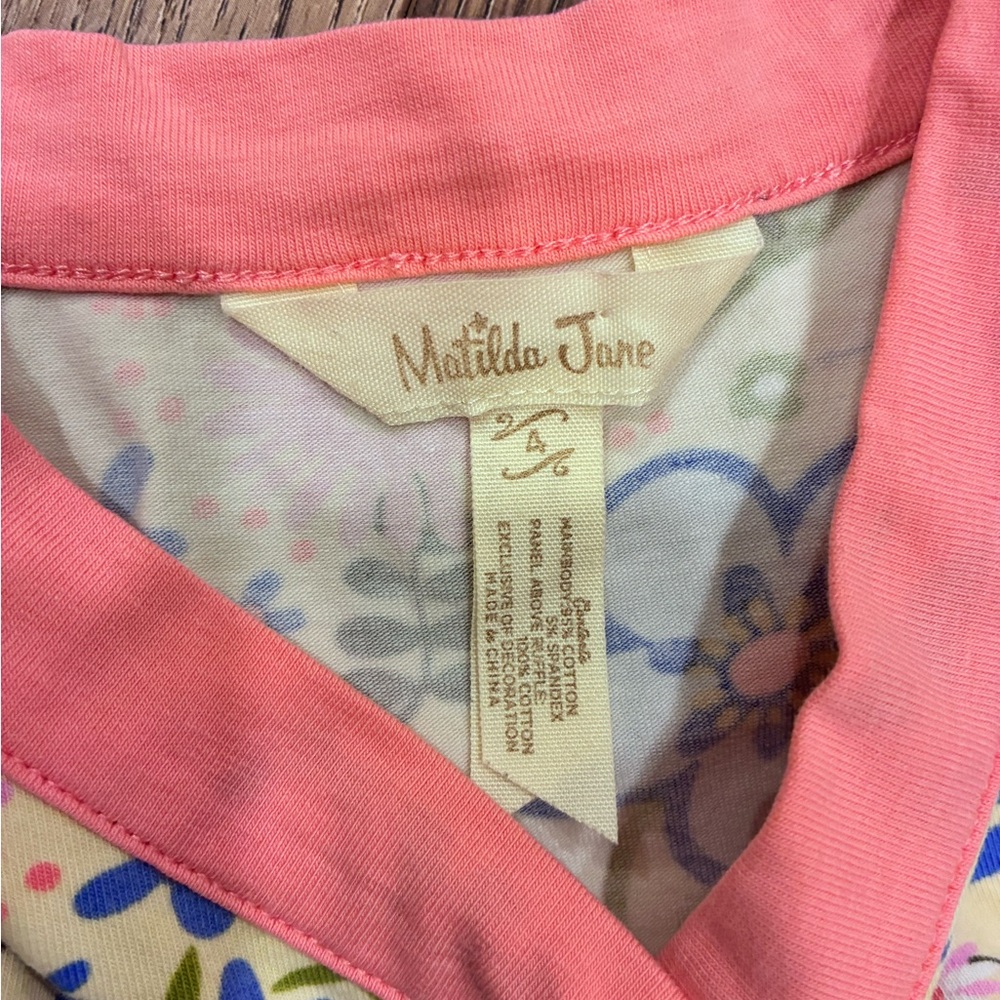 Matilda Jane May Day Dress Floral Polka Dot Sleeveless Spring Summer Outfit 4T - Picture 13 of 13